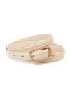 Anthoni Crown Ledergürtel Ceinture, Beige, 90 Femme