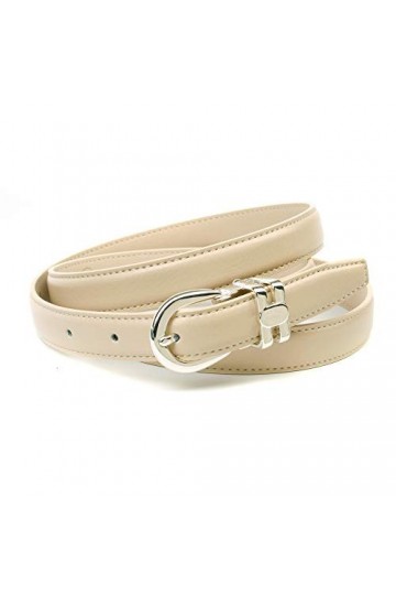 Anthoni Crown Ledergürtel Ceinture, Beige, 55 Femme