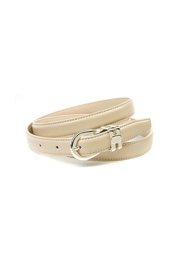 Anthoni Crown Ledergürtel Ceinture, Beige, 55 Femme