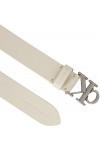 Calvin Klein Round Mono LTHR Silv Belt 30MM Ceintures, Ivory, 100 Femme