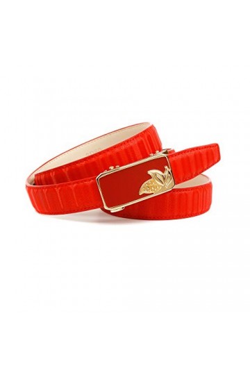 Anthoni Crown Ledergürtel Ceinture, Rot, 100 Femme