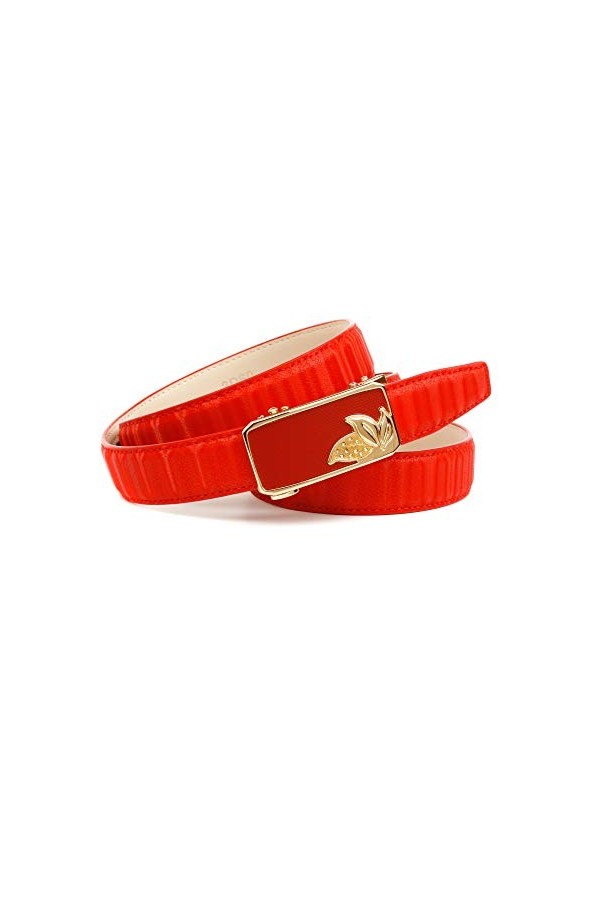 Anthoni Crown Ledergürtel Ceinture, Rot, 100 Femme