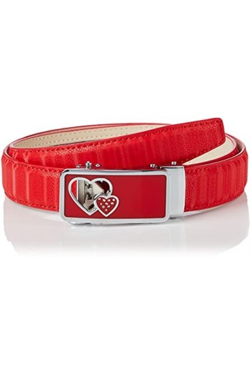 Anthoni Crown Ledergürtel Ceinture, Rot, 90 Femme