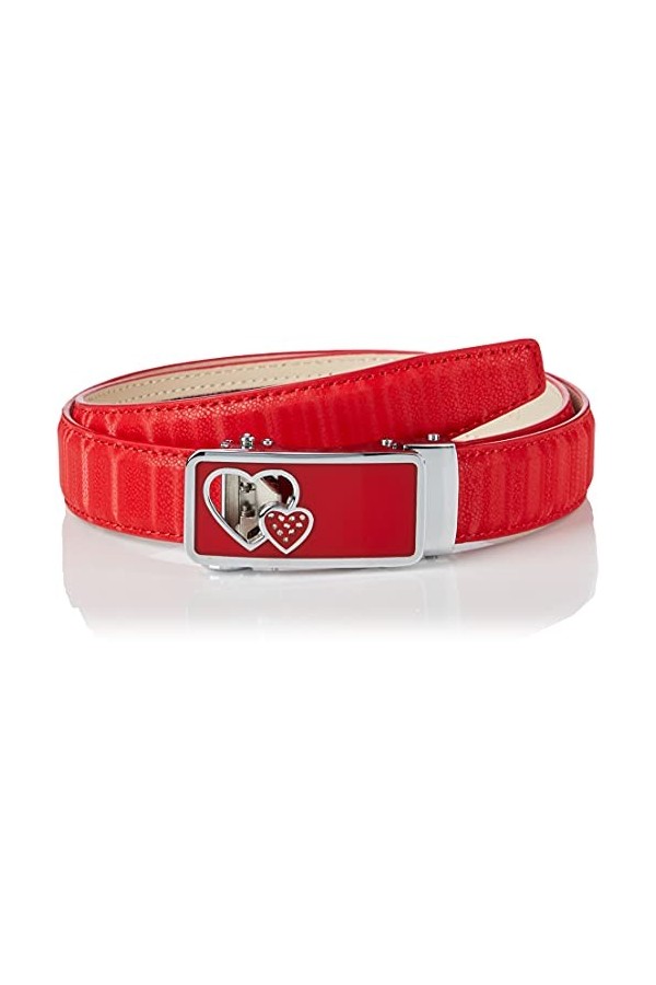 Anthoni Crown Ledergürtel Ceinture, Rot, 90 Femme