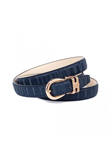 Anthoni Crown Ledergürtel Ceinture, Dunkelblau, 70 Femme