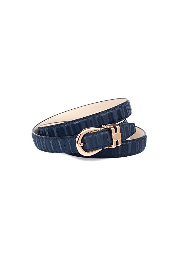 Anthoni Crown Ledergürtel Ceinture, Dunkelblau, 70 Femme