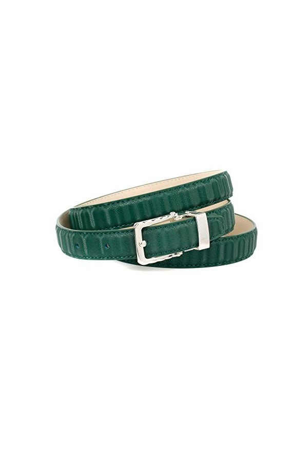 Anthoni Crown Ledergürtel Ceinture, Grün, 100 Femme