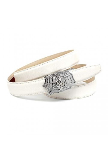 Anthoni Crown Ledergürtel Ceinture, Weiß, 75 Femme