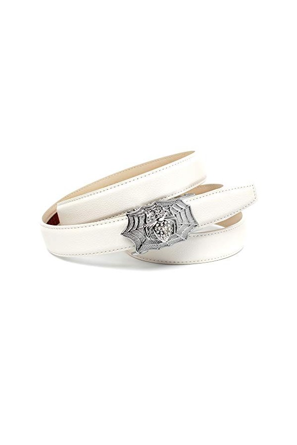 Anthoni Crown Ledergürtel Ceinture, Weiß, 75 Femme