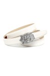Anthoni Crown Ledergürtel Ceinture, Weiß, 75 Femme