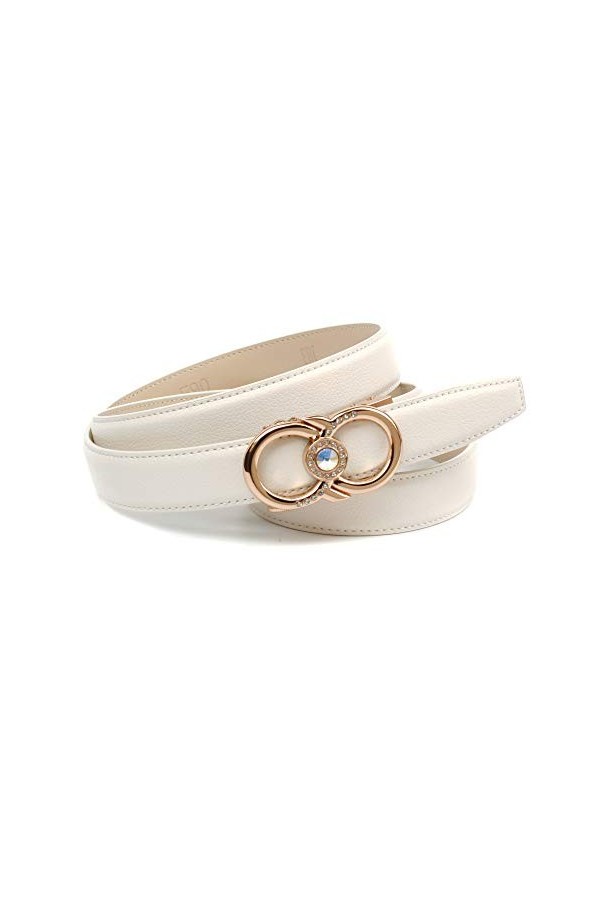 Anthoni Crown Ledergürtel Ceinture, Weiß, 75 Femme