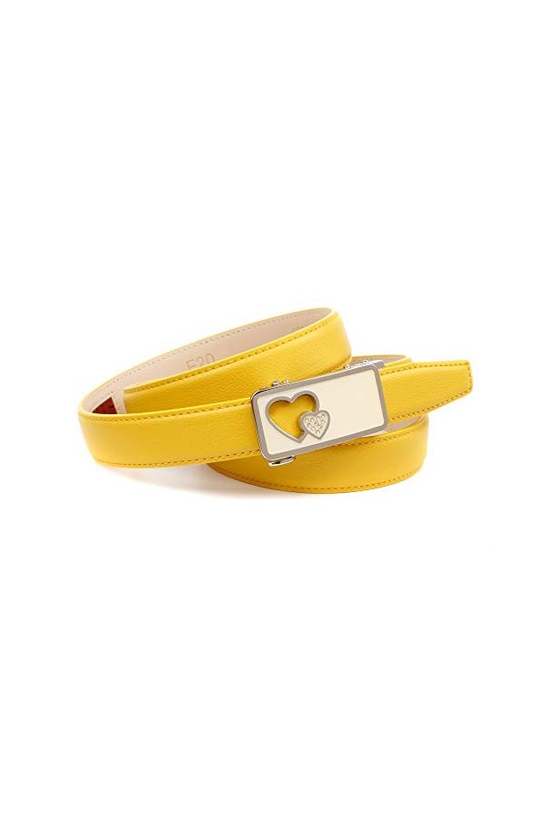 Anthoni Crown Ledergürtel Ceinture, Gelb, 75 Femme