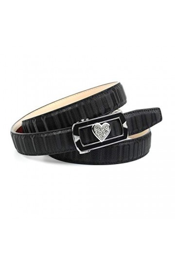 Anthoni Crown Ledergürtel Ceinture, Schwarz, 90 Femme