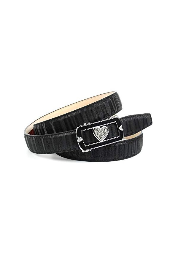 Anthoni Crown Ledergürtel Ceinture, Schwarz, 90 Femme