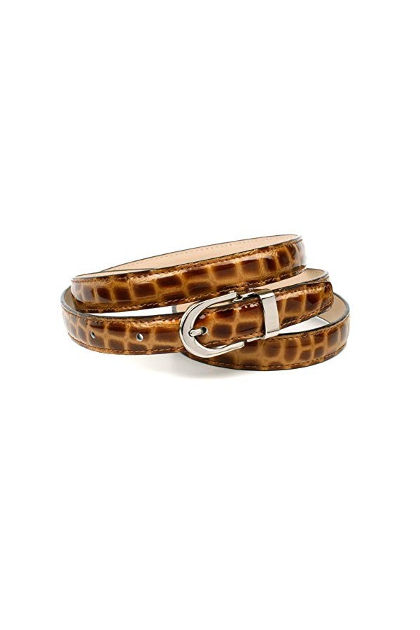 Anthoni Crown Ledergürtel Ceinture, Marron Clair, 85 cm Femme