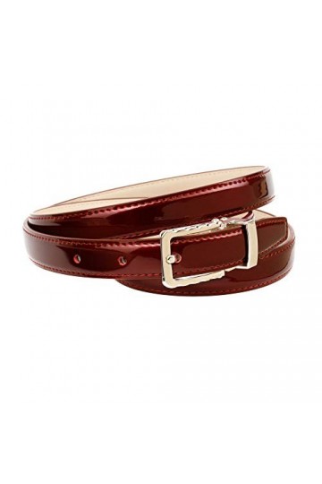 Anthoni Crown Ledergürtel Ceinture, Rouge foncé, 95 cm Femme
