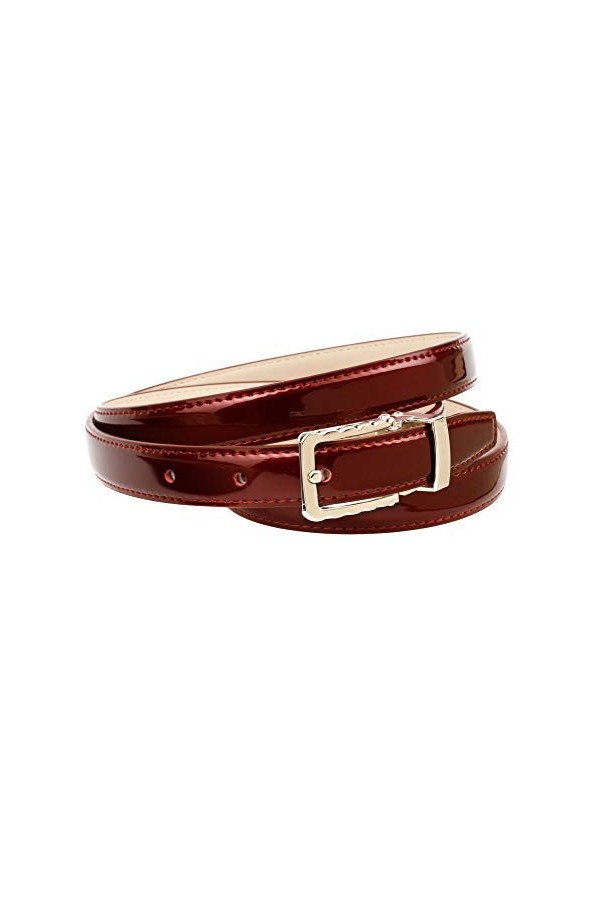Anthoni Crown Ledergürtel Ceinture, Rouge foncé, 95 cm Femme