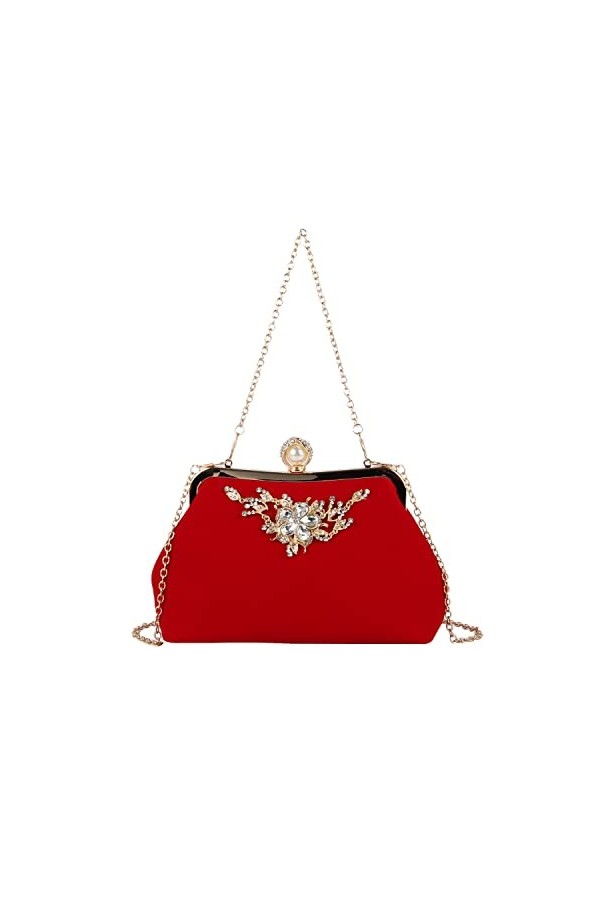 EVEOUT Pochettes et Clutches avec Strass pour Femmes Sac à Main de Mariage Sac dépaule Sac à Main pour la soirée de Bal pour