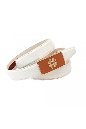 Anthoni Crown Ceinture en Cuir, Beige, 85 cm Femme
