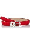 Anthoni Crown Ledergürtel Ceinture, Rouge, 110 cm Femme
