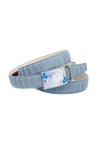 Anthoni Crown Ledergürtel Ceinture, Bleu Ciel, 110 cm Femme
