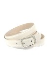 Anthoni Crown Ledergürtel Ceinture, Weiß, 90 Femme