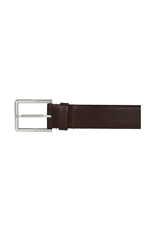 Calvin Klein Ceinture Homme 3.5 cm Bombed Belt Ceinture Cuir, Marron Dark Brown , 115 cm