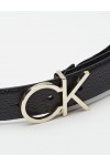 Calvin Klein Ceinture Femme Re-Lock Ck Logo Belt 3.0 cm Ceinture Cuir, Noir Ck Black , 75 cm