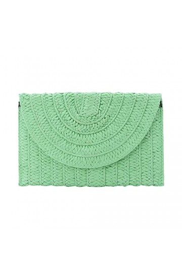 Syrads Straw Clutch Bag pour femme Summer Clutch Purses Beach Envelope Clutches Purse Beach Bag,Verde