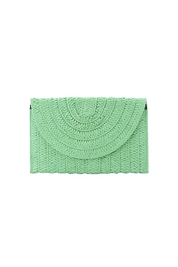 Syrads Straw Clutch Bag pour femme Summer Clutch Purses Beach Envelope Clutches Purse Beach Bag,Verde