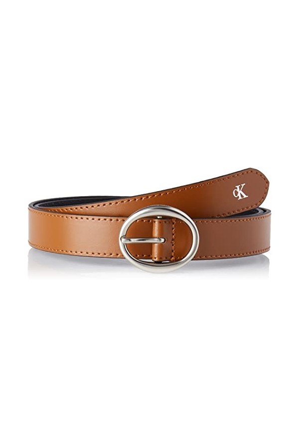 Calvin Klein Jeans Round Classic Belt 25MM Ceinture, Cognac, 85 Femme