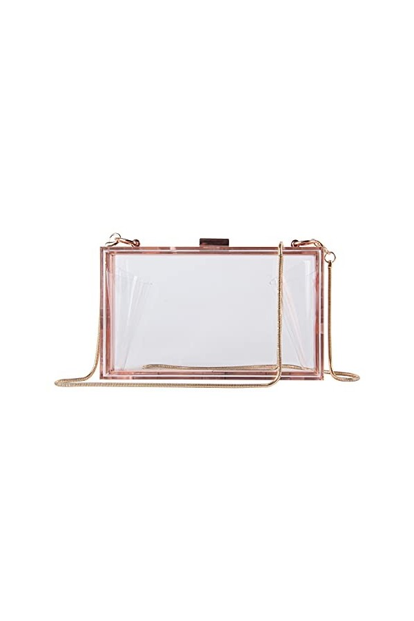 EVEOUT Pochettes et Clutches de soirée Transparente en Acrylique pour Femme Sac à Main en gelée carré Sacs à bandoulière fête