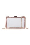 EVEOUT Pochettes et Clutches de soirée Transparente en Acrylique pour Femme Sac à Main en gelée carré Sacs à bandoulière fête