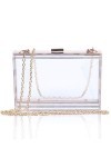 EVEOUT Pochettes et Clutches de soirée Transparente en Acrylique pour Femme Sac à Main en gelée carré Sacs à bandoulière fête