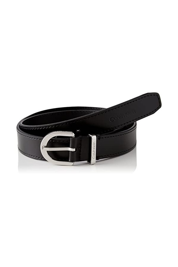 Calvin Klein Must Metal Loop RND Belt 25MM Ceintures, CK Black, 90 Femme