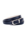 Anthoni Crown Ledergürtel Ceinture, Bleu foncé, 80 cm Femme