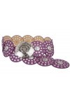 Ceinture en cuir concho pour femme de 90&nbsp;mm Disque Boho - Violet - XX-Large - 51 de bout en bout