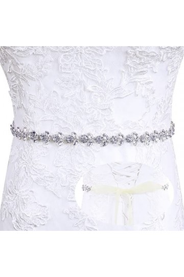 Lovful Ceinture de mariée pour femmes,Ceinture de robe de mariée scintillante,Ceinture en strass avec ruban organza Sash, Éch