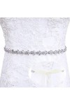 Lovful Ceinture de mariée pour femmes,Ceinture de robe de mariée scintillante,Ceinture en strass avec ruban organza Sash, Éch