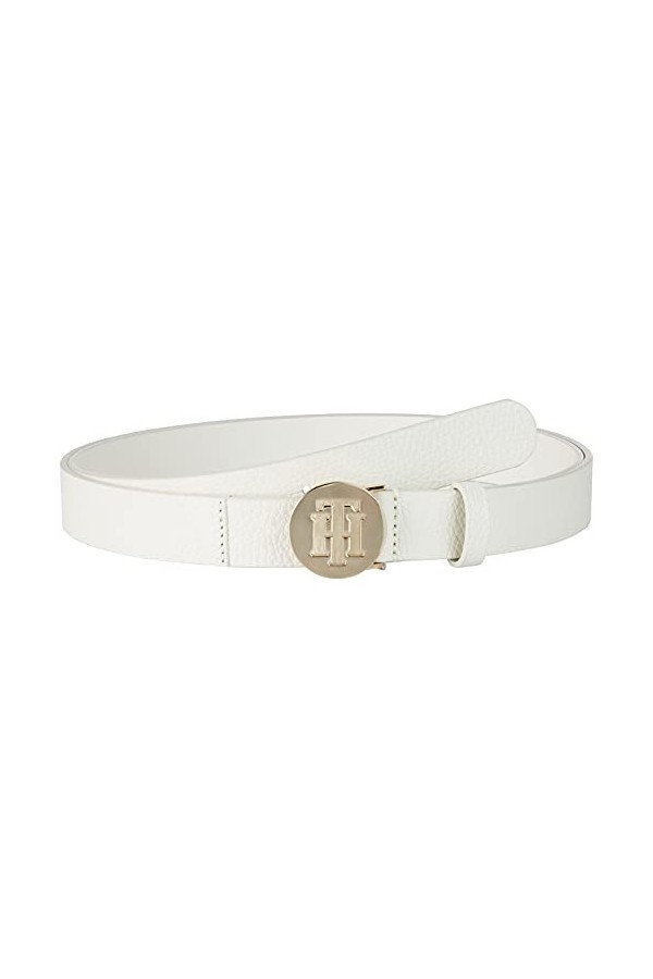 Tommy Hilfiger Curve TH Round 3.0 Ceinture, Ecru, 105 Femme