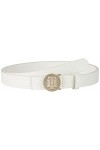 Tommy Hilfiger Curve TH Round 3.0 Ceinture, Ecru, 105 Femme