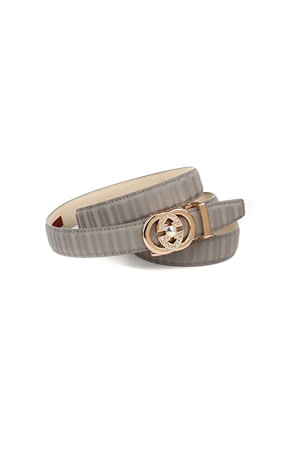 Anthoni Crown Ledergürtel Ceinture, Gris, 95 cm Femme