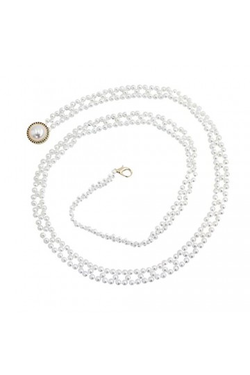 ARTSIM Vegan Ceinture Femmes Perle Boucle Ronde Crochet Réglage Perle Taille Chaîne Sueur Ceintures for Ventre for Hommes Ori