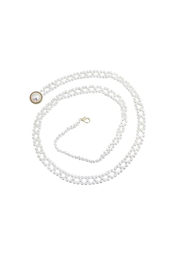 ARTSIM Vegan Ceinture Femmes Perle Boucle Ronde Crochet Réglage Perle Taille Chaîne Sueur Ceintures for Ventre for Hommes Ori