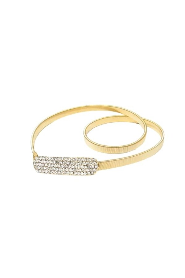 Ceintures de taille pour femmes, ceinture fine élastique en métal doré strass, chaîne de taille polyvalente Simple, décoratio