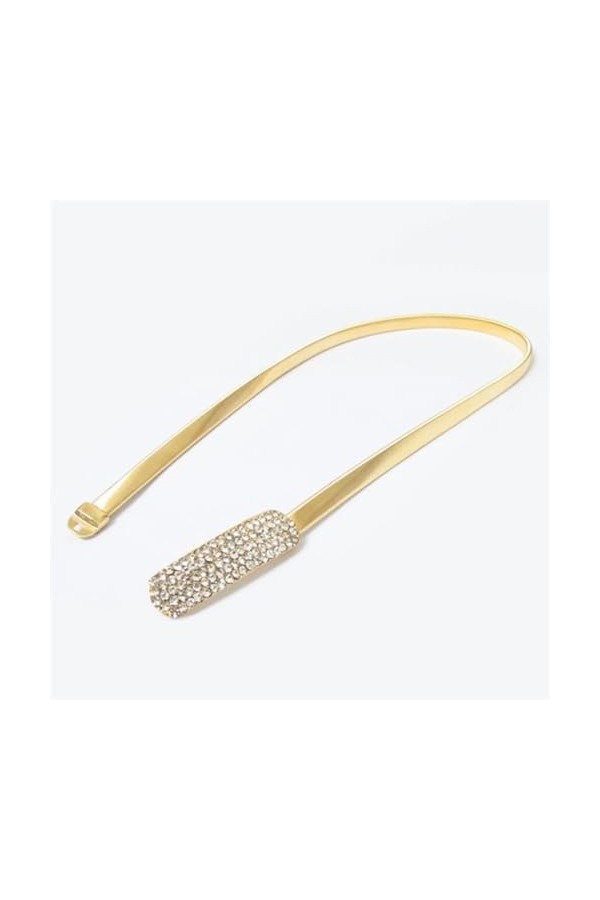 Ceintures de taille pour femmes, ceinture fine élastique en métal doré strass, chaîne de taille polyvalente Simple, décoratio