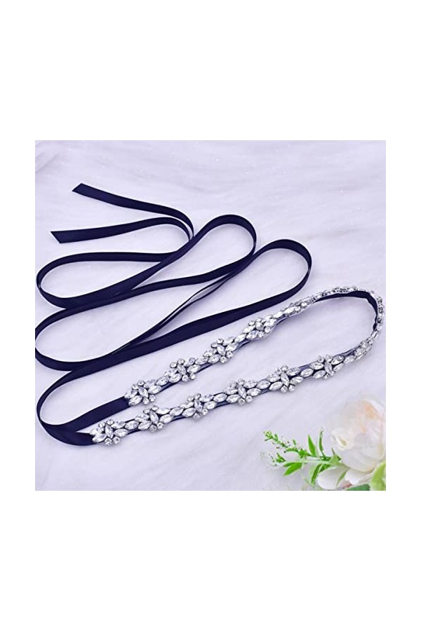 BradOc Ceinture de mariée en strass scintillants, accessoires de mariage, diamant scintillant pour femmes, robes de mariée, r