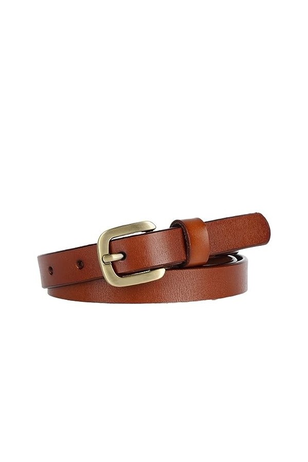 Ceinture femme en cuir véritable femmes ceintures mode peau de vache femme jean ceinture Size : 38inch/95CM, Color : Camel 