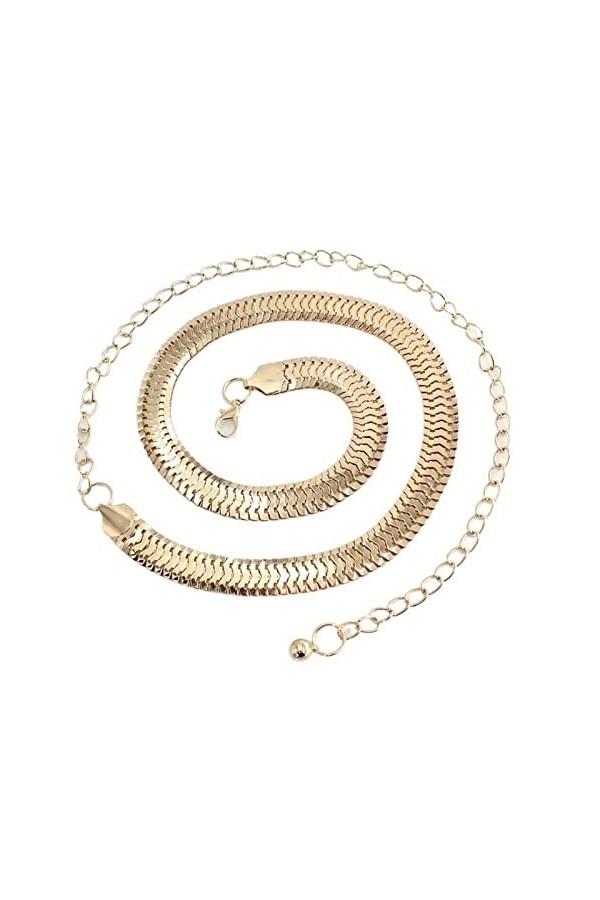 KOOKYY Ceinture pour femme Ceinture à chaîne simple pour femme Taille haute Ceintures dorées Ceinture pour bijoux de fête Rob