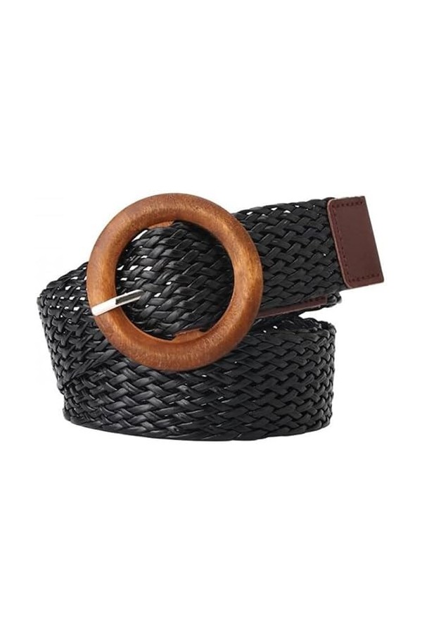 Ceinture for femme, ceinture de taille, ceinture de taille bohème vintage été boucle en bois ceintures tressées for femmes bo